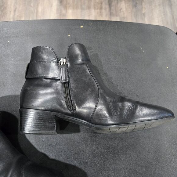 🐢 Aquatalia Fiamma Black Leather Bootie Chelsea Boot size 11 Made in Italy - Picture 7 of 16